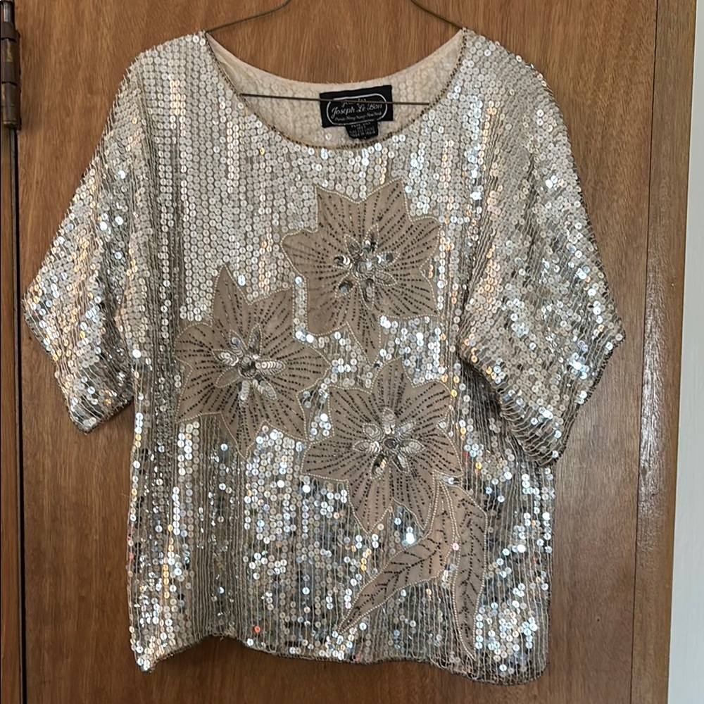 Vintage Sequin Floral Top